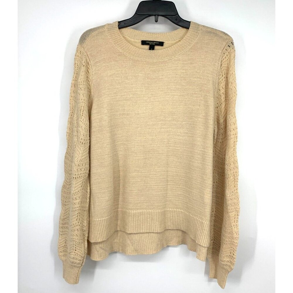 Christian Siriano New York Sweater Crewneck Pointelle Long Sleeve - Picture 3 of 11